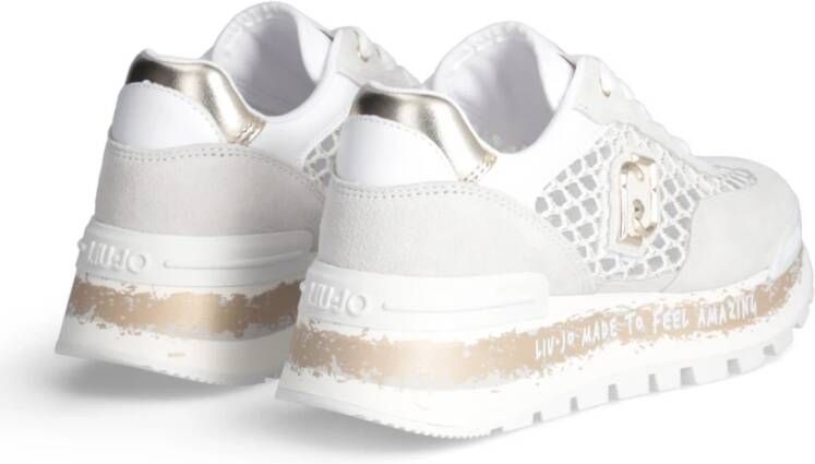 Liu Jo Witte Gouden Lichtgewicht Sneakers voor Vrouwen Multicolor Dames