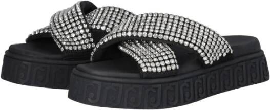 Liu Jo Zwarte Gekruiste Sandalen Mooie Stijl Black Dames