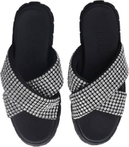 Liu Jo Zwarte Gekruiste Sandalen Mooie Stijl Black Dames