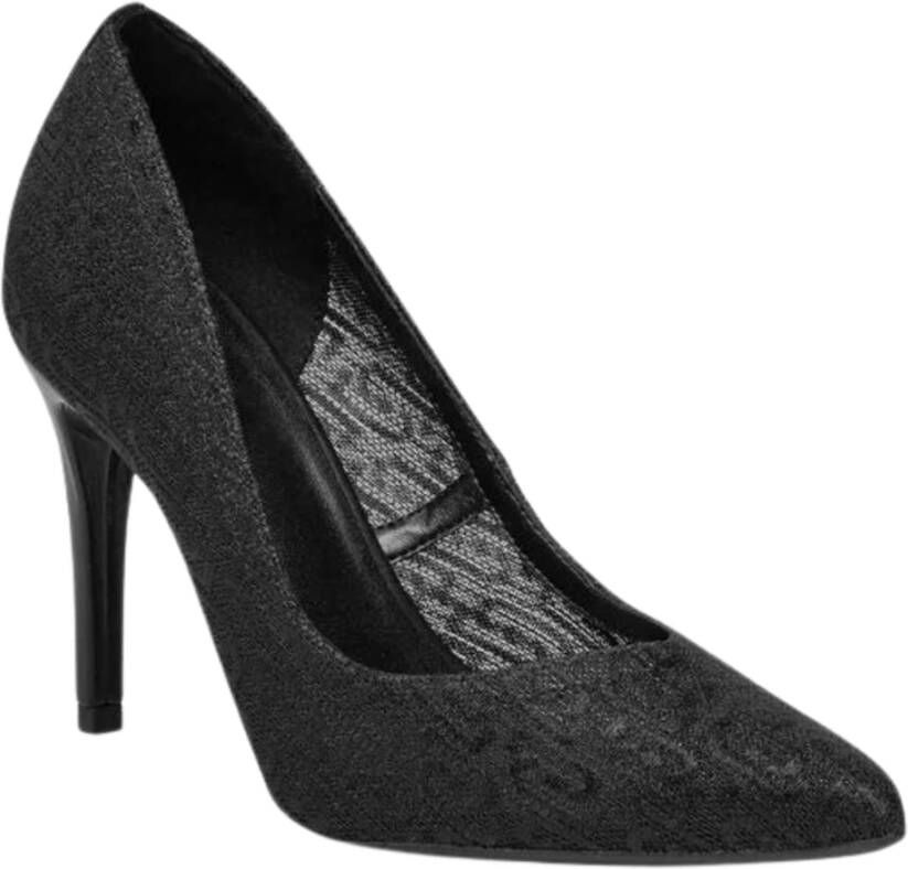 Liu Jo Zwarte Kant Decollete Platte Schoenen Black Dames