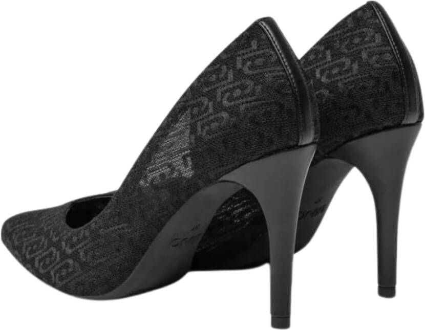 Liu Jo Zwarte Kant Decollete Platte Schoenen Black Dames