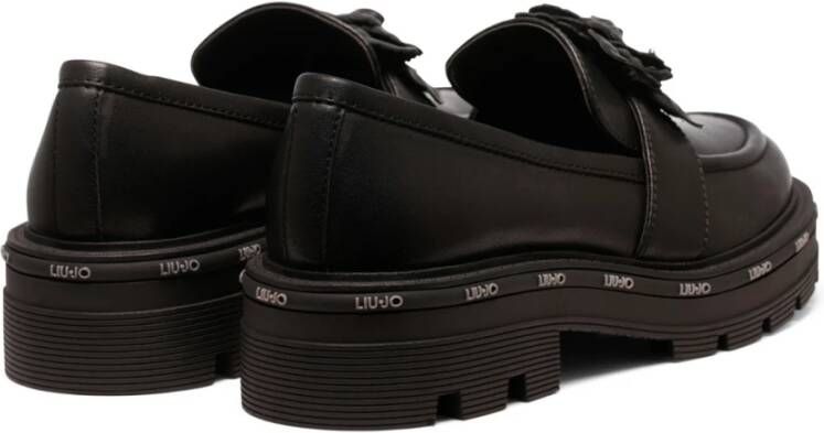 Liu Jo Zwarte Leren Mocassin Schoen Chic Stijl