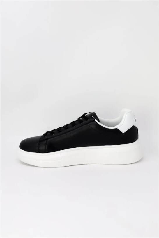 Liu Jo Zwarte Leren Sneakers met Rubberen Zool Black Heren