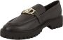 Liu Jo Zwarte leren mocassin met metalen logo Black Dames - Thumbnail 9