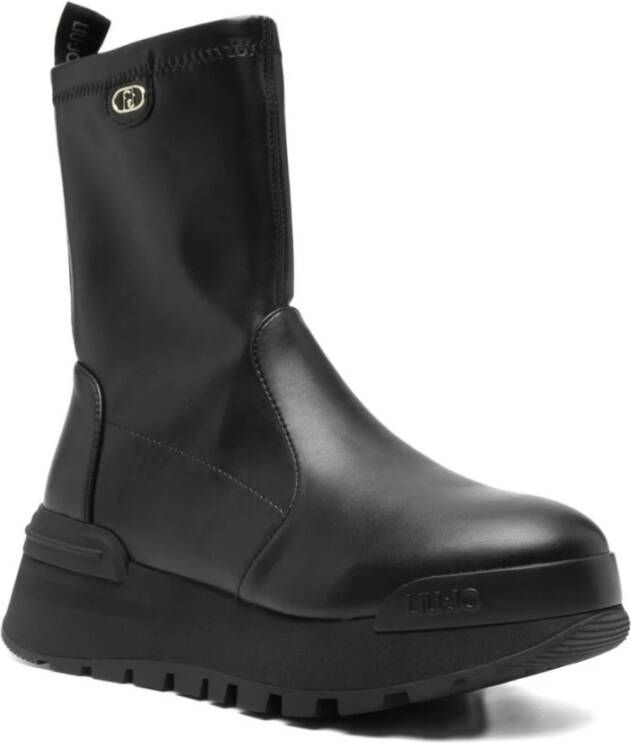 Liu Jo Zwarte Plateau Enkellaarzen Aw25