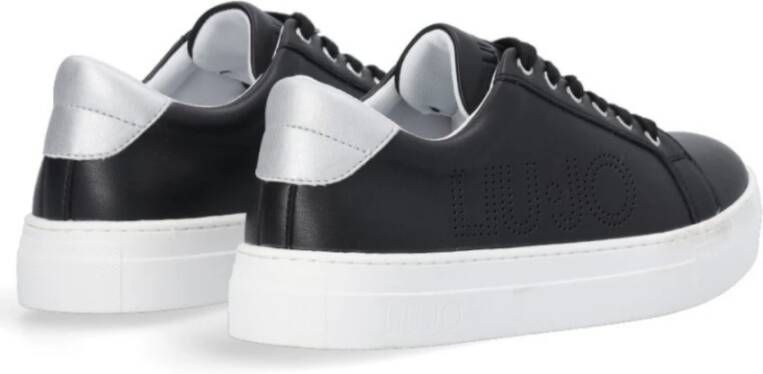Liu Jo Zwarte Sneaker Alicia 508 Zilveren Detail