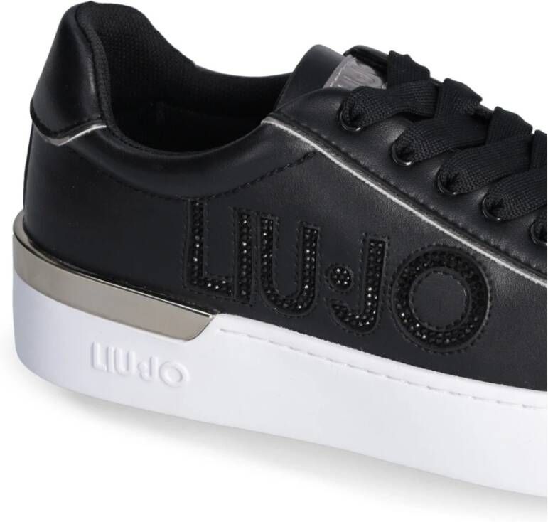 Liu Jo Zwarte Sneakers met Strass Logo