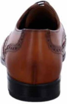 Lloyd Gestempeld leren heren veterschoenen Brown Heren