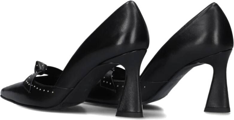 Lodi Zwarte leren puntige neus pumps