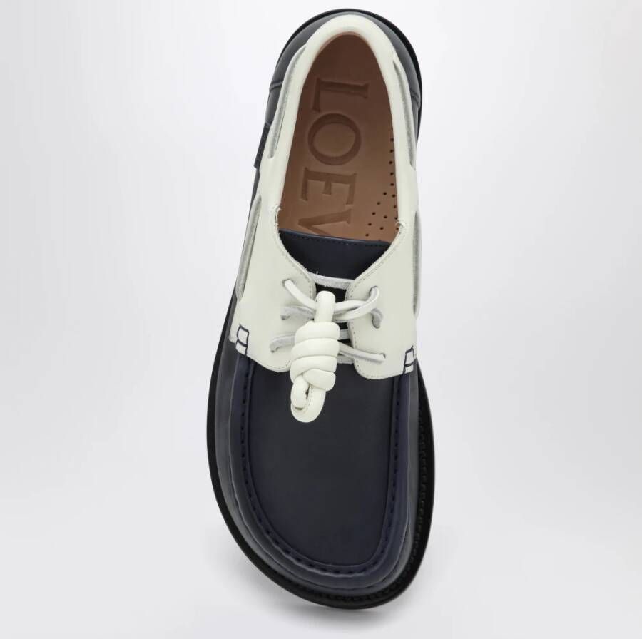 Loewe Blauwe Veterschoenen Met Platte Zool