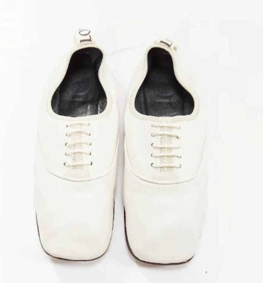 Loewe Pre-owned Leather flats White Dames