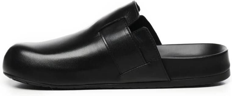 Loewe Zwarte leren muil sandalen