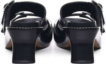 Loewe Zwarte Leren Vierkante Tip Sandalen Black Dames