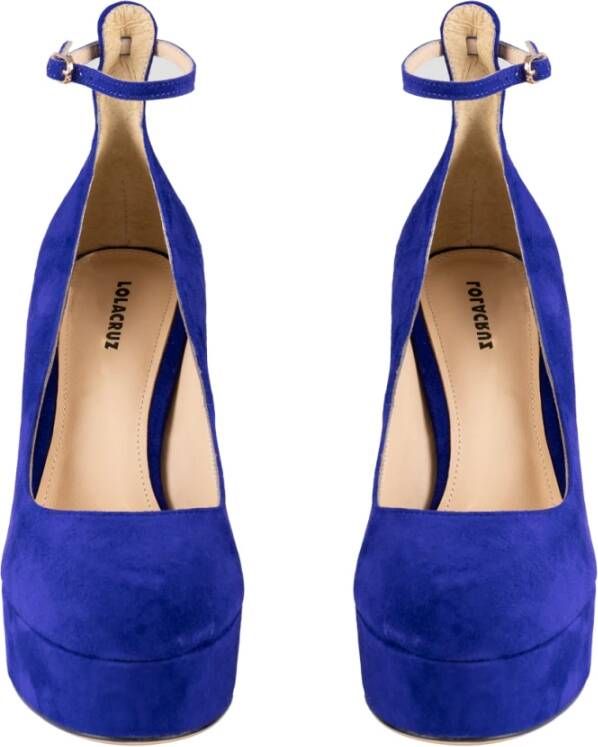 Lola Cruz Blauwe Suède Hakken Pumps Blue Dames