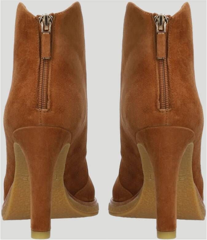 Lola Cruz Elegante suède enkellaars met rits Brown Dames