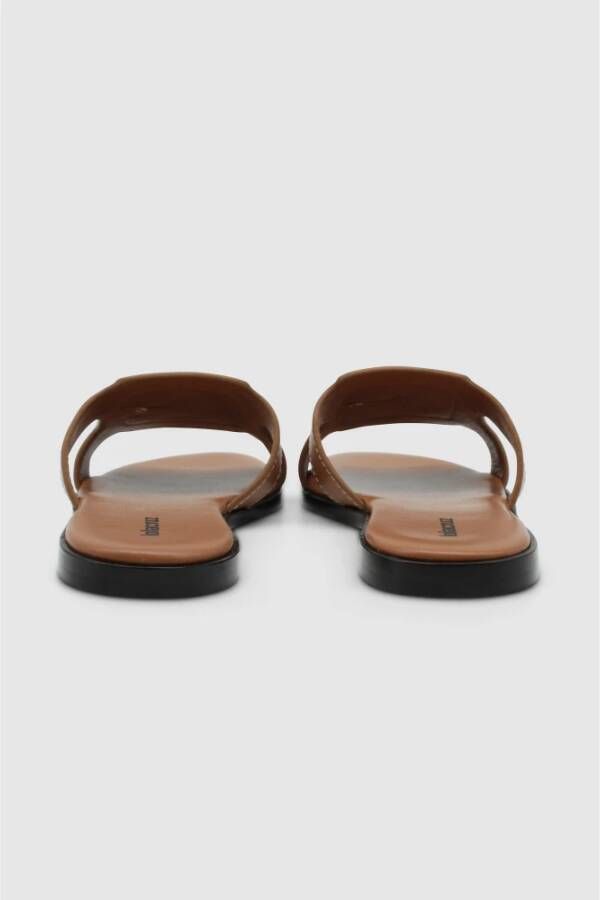 Lola Cruz Leren Instap Sandalen Brown Dames