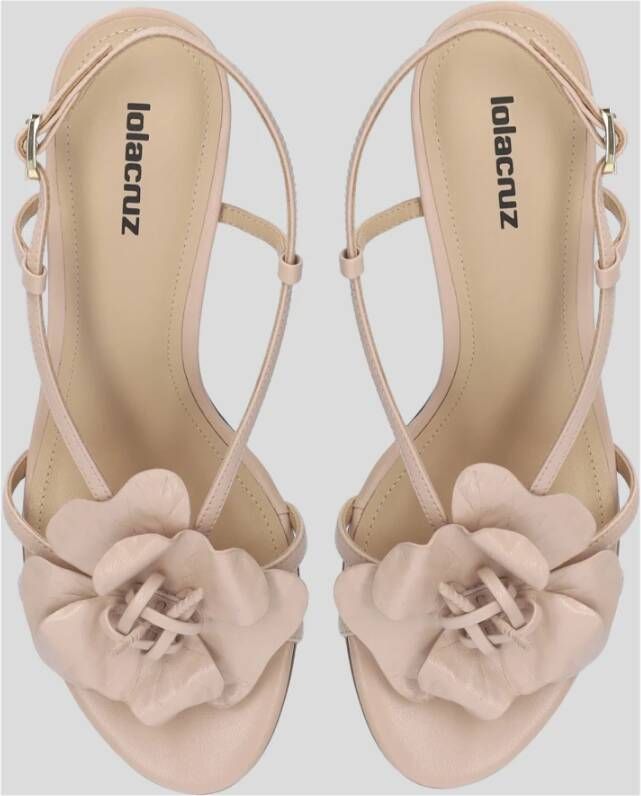 Lola Cruz Leren Sandalen met Bloem