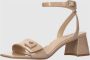 Lola Cruz Nude Leren Kruisband Sandalen Beige Dames - Thumbnail 2