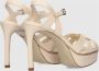 Lola Cruz Off White Leren Plateau Sandalen White Dames - Thumbnail 3