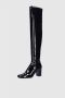 Lola Cruz Zwarte Overknee Laarzen met Vierkante Neus Black Dames - Thumbnail 2