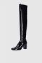 Lola Cruz Zwarte Overknee Laarzen met Vierkante Neus Black Dames - Thumbnail 3