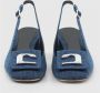 Lola Cruz Denim Blauwe Leren Pumps Blue Dames - Thumbnail 2