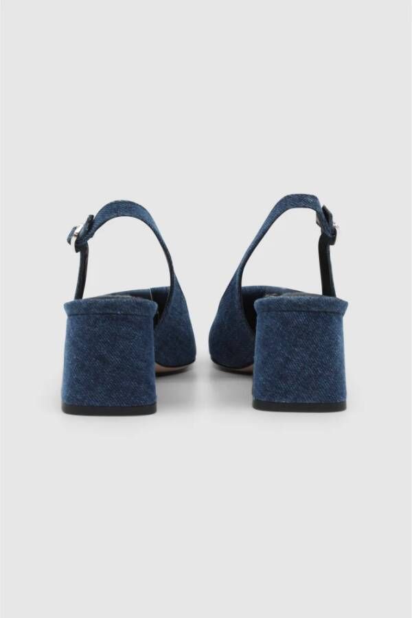 Lola Cruz Denim Blauwe Leren Pumps Blue Dames