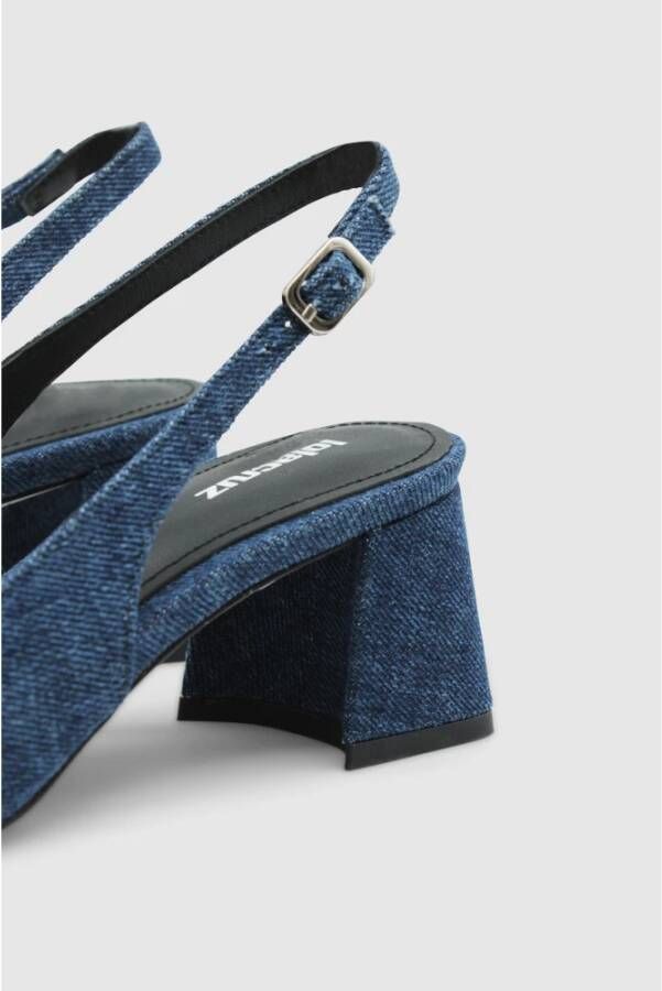 Lola Cruz Denim Blauwe Leren Pumps Blue Dames