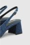 Lola Cruz Denim Blauwe Leren Pumps Blue Dames - Thumbnail 5