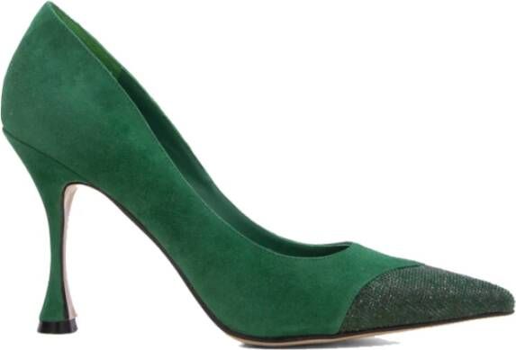 Lola Cruz Glinsterende Groene Leren Pumps Groen Dames