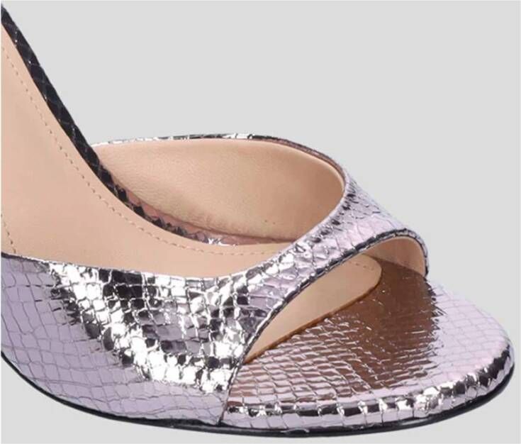 Lola Cruz Reptiel Stijl Metallic Sandaal Pink Dames