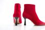 Lola Cruz Rode Suède Kitten Heel Enkellaars Red Dames - Thumbnail 4