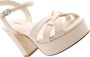 Lola Cruz Glitter Bow Hoge Hak Sandalen Beige Dames - Thumbnail 14