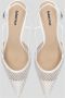 Lola Cruz Witte leren slingback sandaal met strass applicaties White Dames - Thumbnail 4