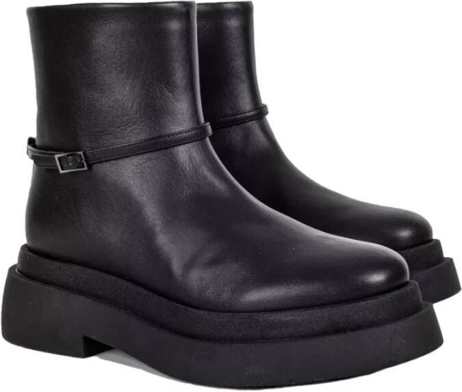 Loriblu Zwarte Leren Enkellaarzen Black Dames