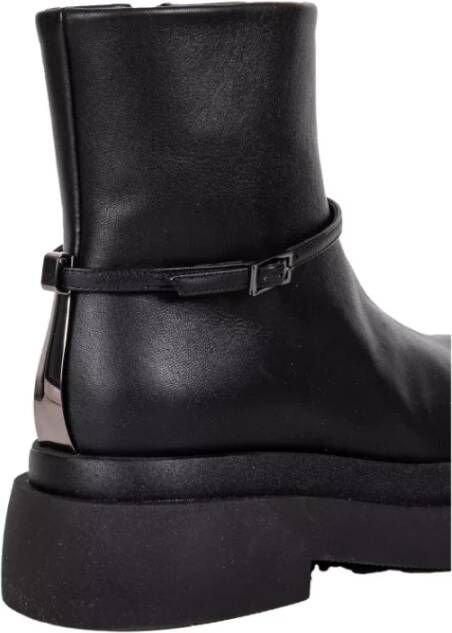 Loriblu Zwarte Leren Enkellaarzen Black Dames