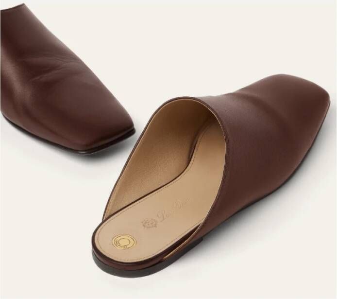 Loro Piana Bruin leren platte muil schoen
