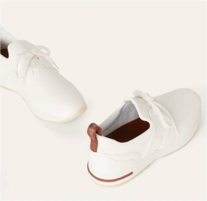 Loro Piana Witte Gebreide Vetersneakers
