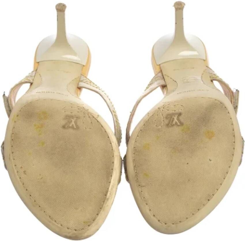 Louis Vuitton Vintage Pre-owned Fabric sandals Beige Dames