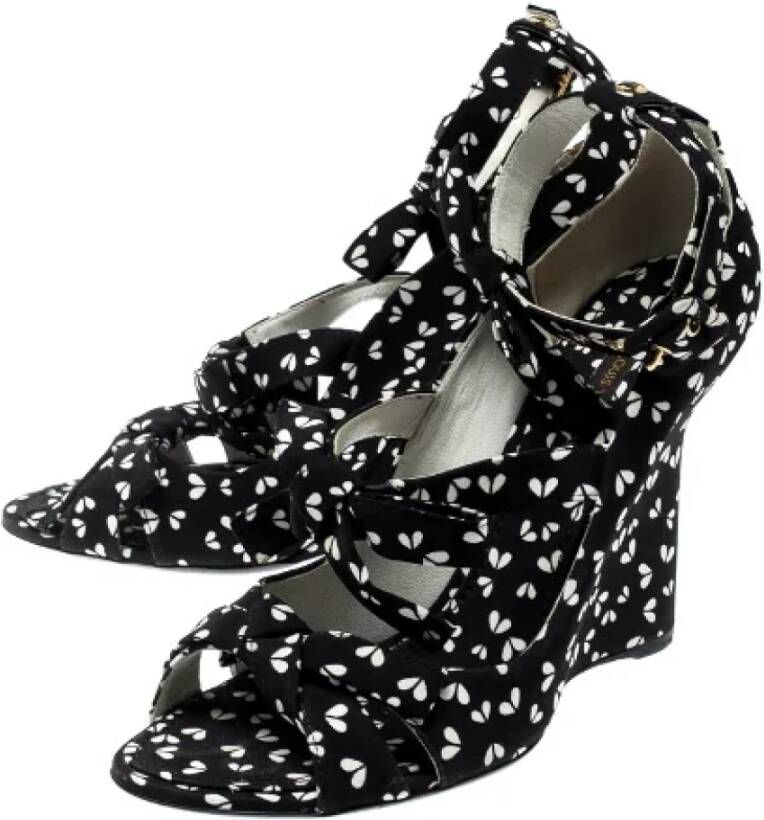 Louis Vuitton Vintage Pre-owned Fabric sandals Black Dames