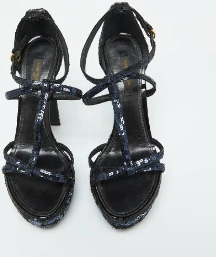 Louis Vuitton Vintage Pre-owned Fabric sandals Black Dames