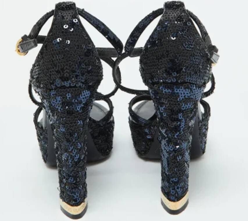 Louis Vuitton Vintage Pre-owned Fabric sandals Black Dames