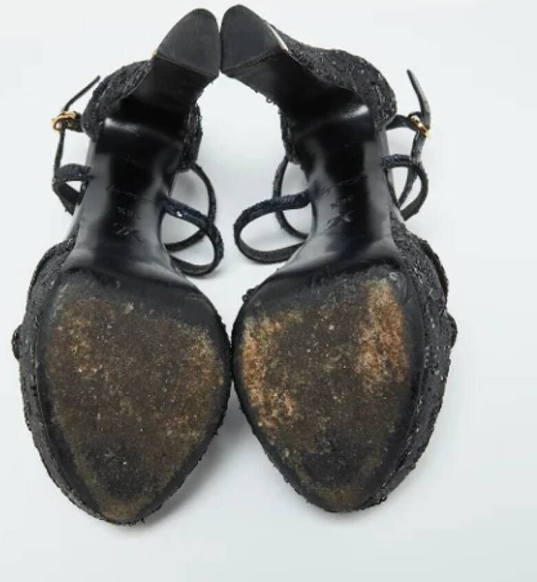 Louis Vuitton Vintage Pre-owned Fabric sandals Black Dames