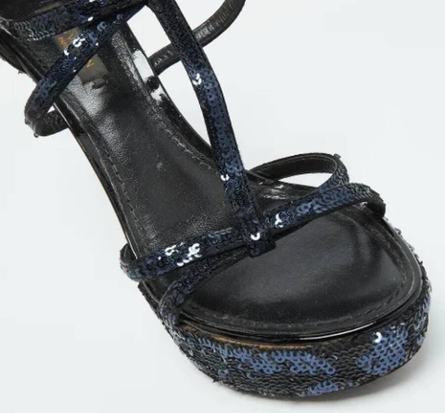 Louis Vuitton Vintage Pre-owned Fabric sandals Black Dames