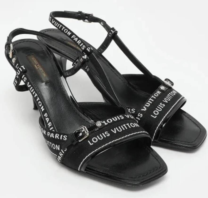 Louis Vuitton Vintage Pre-owned Fabric sandals Black Dames
