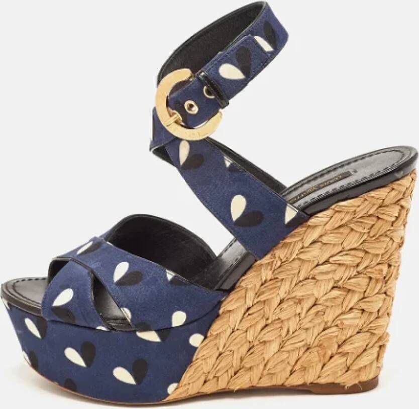 Louis Vuitton Vintage Pre-owned Fabric sandals Blue Dames