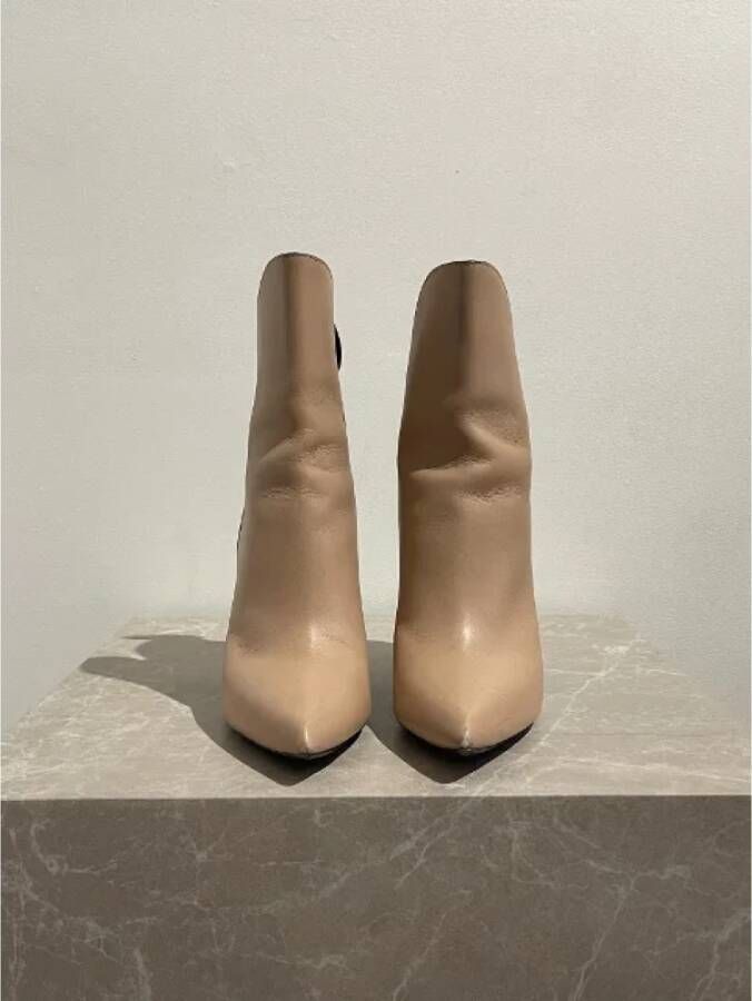 Louis Vuitton Vintage Pre-owned Leather boots Beige Dames