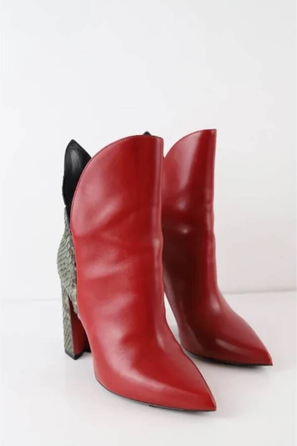 Louis Vuitton Vintage Pre-owned Leather boots Red Dames