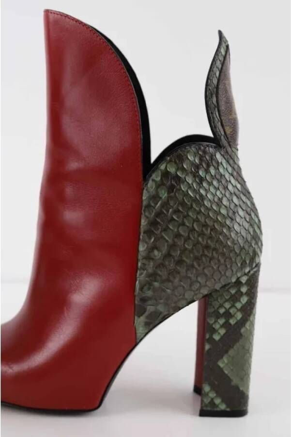 Louis Vuitton Vintage Pre-owned Leather boots Red Dames