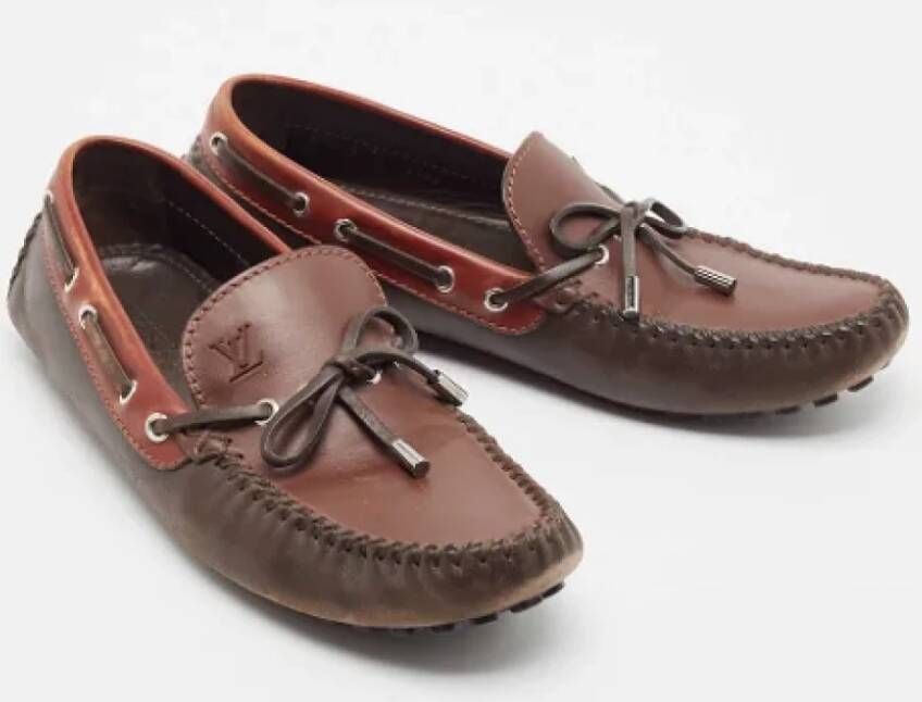 Louis Vuitton Vintage Pre-owned Leather flats Brown Heren